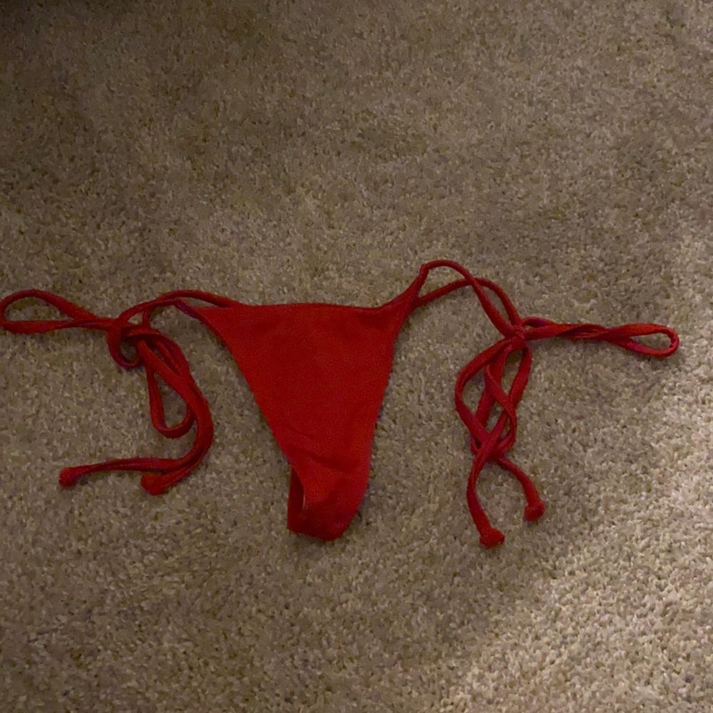 Doll swim wear red thong bottoms
